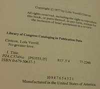 No greater love: A romance 0679506373 Book Cover