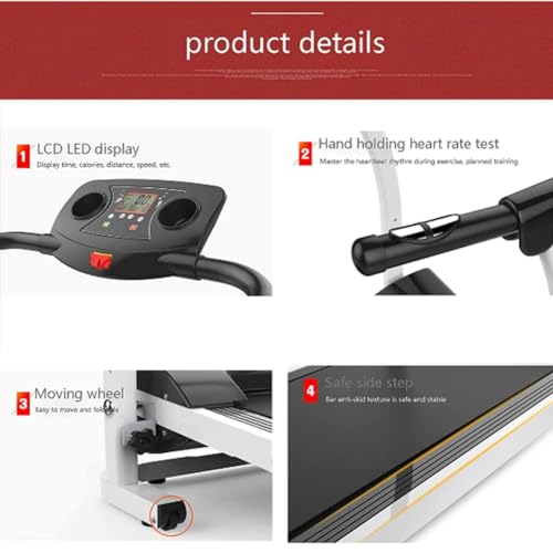 Image of Walking Treadmill with Long Handraill for Balance, Recovery Fitness Exercise Machine Foldable for Home Use Treadmill Walking Pad with Holder for Phone & Cup