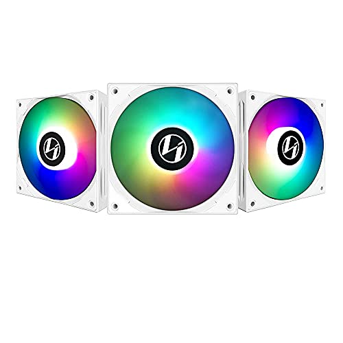 Image of (Renewed) LIAN LI ST120 RGB - White | 120mm PWM ARGB Case Fan with ARGB Controller (Triple Pack) - G99.12ST3W.in