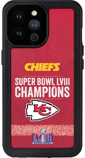 Skinit Waterproof Phone Case Compatible with iPhone 14 Pro Max - Officially Licensed NFL Chiefs Super Bowl LVIII Champions Design