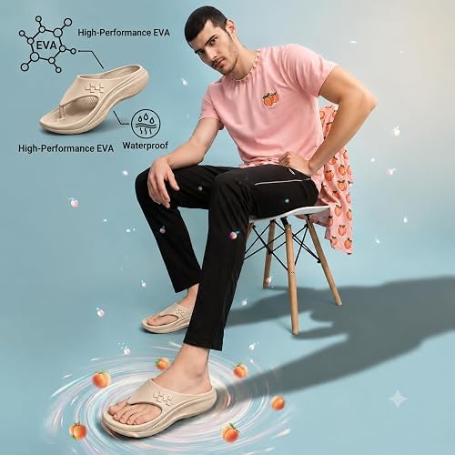 Image of Men's Premium Comfort Slip-On Slippers with Soft Cushioned Footbed, Lightweight Flexible Sole, Anti-Slip Outsole for Indoor Outdoor Daily Wear