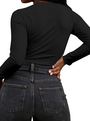 LovelyWholesale Long Sleeve Crop Tops for Women Graphic Fitted Top Crew Neck Shirts3