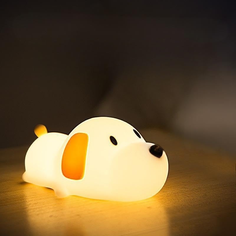 CLEAYODO 犬型ナイトライト シリコーン製 ぷにぷに触感 ベッドライト テーブルランプ 明るさ調節可能 USB 充電式 おしゃれインテリア 癒しのあかり 誕生日・クリスマス・新年ギフトに最適 犬