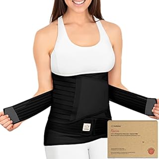 3 in 1 Postpartum Belly Support Recovery Wrap - Postpartum Belly Band, After Birth Brace, Slimming Girdles, Body Shaper Waist Shapewear, Post Surgery Pregnancy Belly Support Band (Midnight Black, M/L)