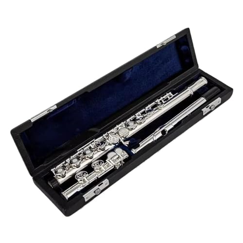 フルート プロフェッショナル ホワイト コッパー オープン C キー 16 穴 17 穴 銀メッキ 楽器(D Tone)