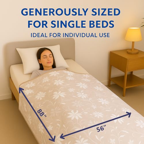 Image of Danip 100% Cotton Reversible AC Dohar Blanket, Throw - Printed Soft, Skin-Friendly, Lightweight & Ideal for All-Weather - 3 Layered Single Bed Dohar for AC Rooms (56 x 88 Inches) - White & LBrown