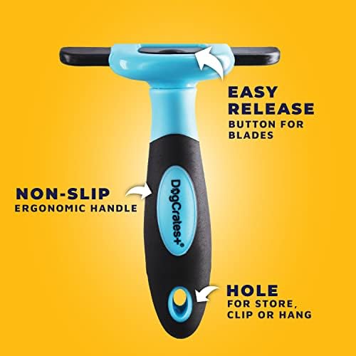Dog Brush - Professional Deshedding Grooming Tool for Small, Medium & Large Dogs, Cats with Short or Long Hair in Blue