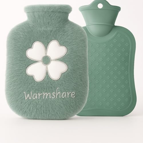 Image of Nuvex Hot Water Bottle with Plush Fur Cover 1 Litre Leakproof Rubber Bag for Period Cramps, Back Pain & Muscle Relief Reusable Heating Pad for Bed & Winter Comfort Hot & Cold Compress for Injury & Swelling Relief