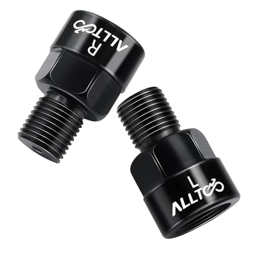 Adaptateur de pédale de vélo double filetage 1,4 cm vers 1,27 cm noir la paire