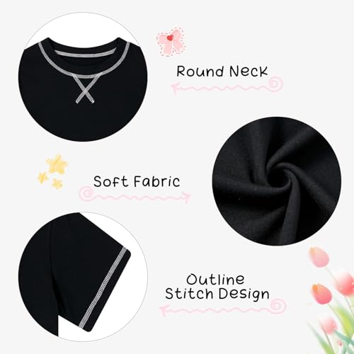 Vieille Girls Pajama Sets Short Sleeve Two Pieces Pjs Set Cute Sleepwear Loungewear for Kids 7-14 Years3