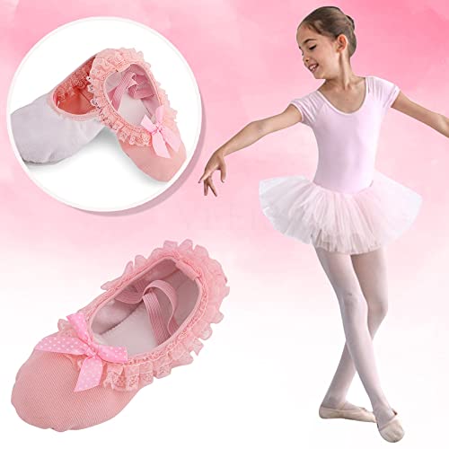 Ballet Pointe Shoes Girls Ballerina Shoes Canvas Ballet Shoes Toddler Girls Ballet Slippers No-Tie Kids Dance2