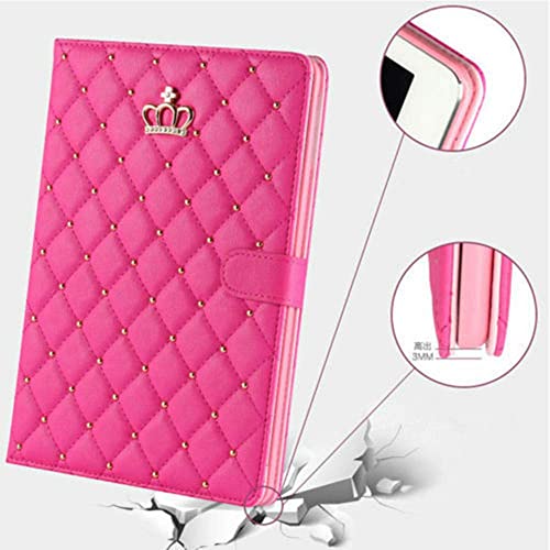 Topwin Ipad 9Th/8Th/7Th Gen Case Crown Bling Diamond Cute Elegant Pu Leather Smart Auto Sleep/Wake Stand Shockproof Case For Apple Ipad 10.2 2021/2020/2019 (Pink) #TOP5