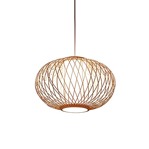 Lanterne suspendue bambou MOCHAMIK lustre double couche plafonnier culot E27