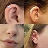 Small Cartilage Hoop Earrings for Women Men, Opal Silver Earrings 316L Surgical Steel Hinge Huggie Hoop Earrings for Helix,Tragus,Jewelry Hypoallergenic Earrings Nose Ring (purple, 8MM) #3