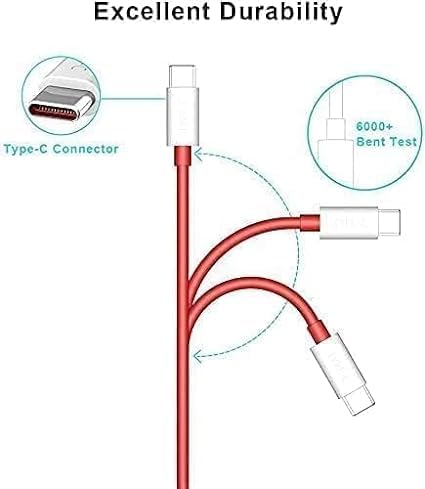 Image of Original 65 Watt Charger with Cable Compatible for One Plus 9|9 Pro 8|8 Pro|7 Pro|7T|7T Pro|7|6T|6|5T|5|3T|3|Nord N10 5G (Adapter and Cable), White (BB24)