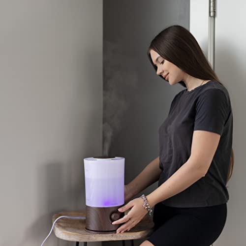 Bluehills Premium 2000 Ml Xl Large Essential Oil Diffuser Aromatherapy Humidifier For Large Room Home 40 Hour Run Huge Coverage Area 2 Liter Extra Large Capacity Huge Diffuser Dark Wood Grain (E003) #TOP3