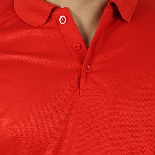 Image of Regular Fit Solid Men Polo Neck Collar T-Shirt Pack of 1 Red