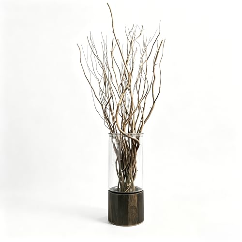15PC17in Dark Brown Curly Willow Branches for Vase Home Bathroom Decor