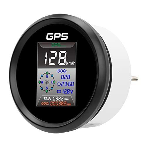 85mm Digital Speedometer Knots MPH KMH LED Backlight Antifog IP67 for to 32V Boat Yacht Car Motorcycle 910 00270 to Inside Cabin Allo Inside Cabin Allowed Boost Increasing (910-00270)