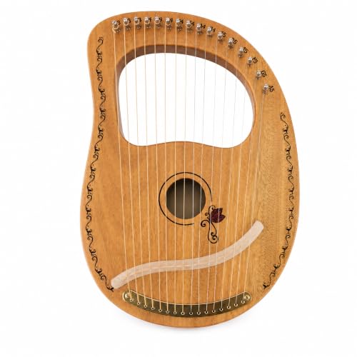 Flying Melody“OW”16-String Wooden Lyre Harp,Mahogany Wood String Instrument with Carry...