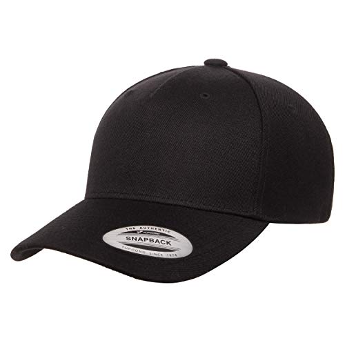 Yupoong Yp Classics - Gorra con Visera Curvada de 5 Paneles para Hombre, Negro -, Talla única