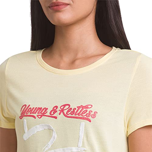 Image of Spykar Women's Cotton Printed Slim Fit T-Shirt