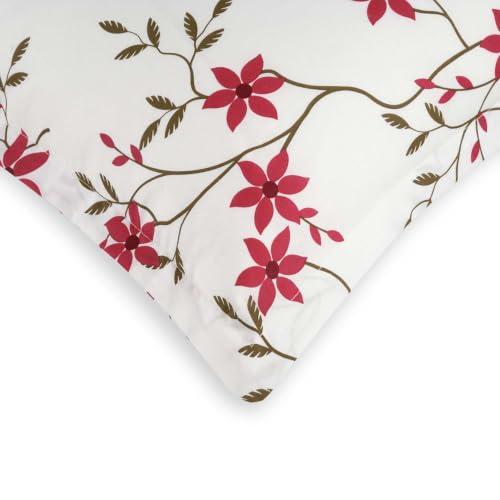 Image of Wakefit 100% Cotton Pillow Cover Set of 2 | 200 TC Soft & Breathable Pillow Cases | King Size 19 x 36 Inch | Skin Friendly, Durable & Gentle Machine Washable | Sakura White