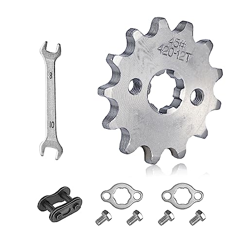 420 Chain Sprocket 12T Front Sprocket 17mm Compatible with 50cc 70cc 90cc 110cc 125cc 140cc15cc 160cc Lifan Loncin Dirt Bike, ATVs, Go Kart Sprocket