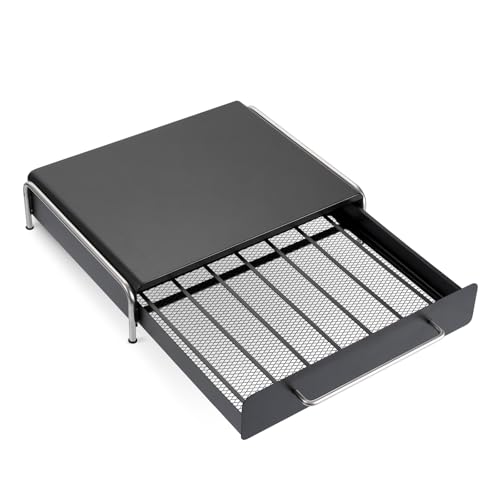 KOCOMART 家電下収納ラック 引き出し型 スライド キッチンラック 収納ラック 電気ケトル 電気ポット コーヒーメーカー 収納 引き出し 目隠し 隠す収納 おしゃれ シンプル 台所 キッチン ブラック