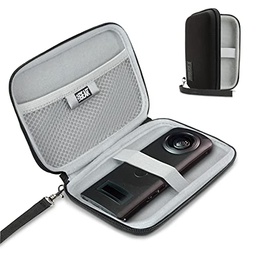 USA GEAR Action Camera Case - 360 Camera Case Compatible with Ricoh Theta Z1 360 Degree Camera, Ricoh Theta SC2, Insta360 One X2 and More Action Camera 4K - Water Resistant & Scratch Resistant - Black