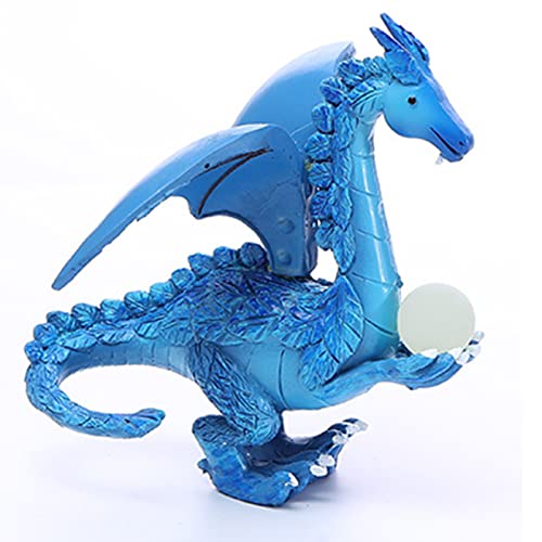 Statue de dragon volant et boule en résine, ornement de jardinage extérieur et salon