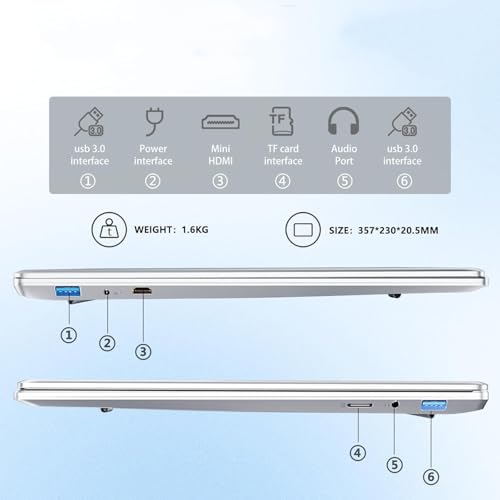 Image of 15.6 Inch Laptop, Gaming Laptop N95 Processor(Up to 3.4GHz) 1920X1080 FHD IPS Screen, laptops Computer 16GB DDR4 512GB SSD 180Open Angle Fingerprint Unlock Backlit Keyboard WiFi for Business Student