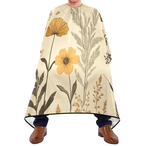 Kigai Flower Plants Hair Cutting Cape for Men & Women Waterproof Barber Cape Professional Hairdressing Salon Styling Apron with Adjustable Closure Snap