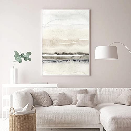 Peinture minimaliste moderne pour apaiser votre intérieur, toile abstraite beige gris