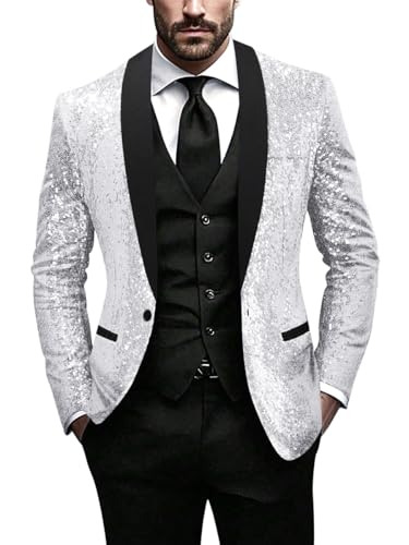 Veste de costume de fête homme blazer brillant pour soirée disco et mariage chic