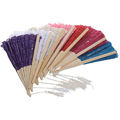 MeiYeAE Ventaglio da matrimonio in pizzo classico