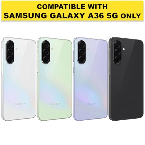 Image of RIGGEAR Shockproof Clear Hybrid Armor Magnetic Back Cover Case Compatible with MagSafe Accessories for Samsung Galaxy A36 5G (Clear PC+ Transparent TPU Bumper)