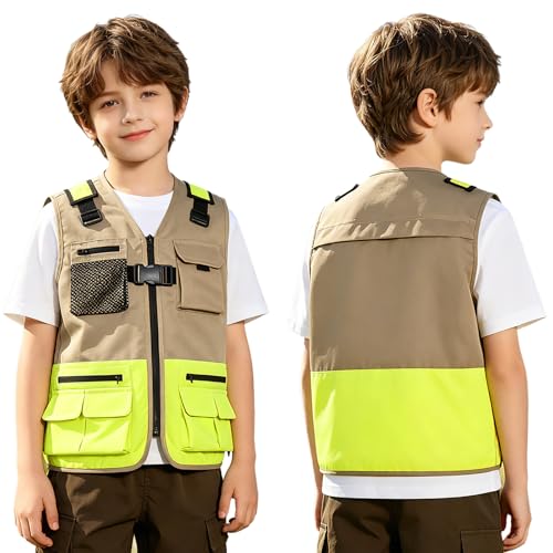 Veste d'explorateur pour garçons TiaoBug outdoor kaki robuste