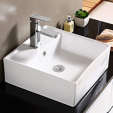 BHBL White Square Ceramic Above Counter Basin (C-1079) Cover