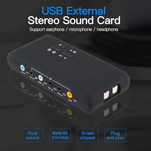 Ouitble USB 7.1 Zewnętrzna Karta Dźwiękowa 8-kanałowa 12 Mb/s USB Soundbox 32KHz/44KHz/48KHz Podwójne Mikrofon na Komputerze na Komputerze PC na Komputerze Laptopa na PC na Komputerze PC