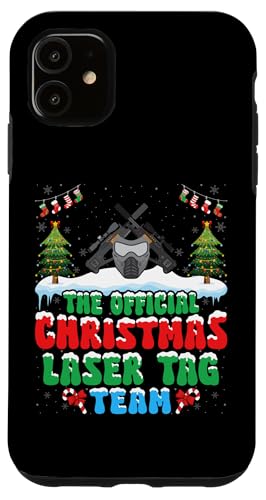 Installazione facile Custodia per iPhone 11 Snow Christmas Laser Tag Team - Laser Tag Game Lover Xmas