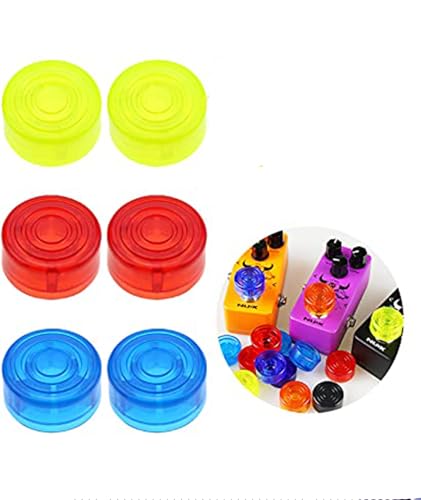 Image of 6 Pcs Guitar Pedal Toppers, Guitar Pedals, Multicolor Foot Switch Caps for Enhanced Grip and Visibility, Guitar Pedal Board Accessories for Live Performances and Studio Sessions