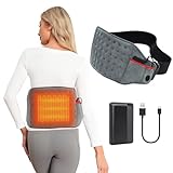 Kintiwe Ceinture Lombaire Chauffante, Coussin Chauffant Dos avec 10000mAh Batterie 3 Niveaux de Température, Soulager des Douleurs Lombaires, Abdominales, Jambes