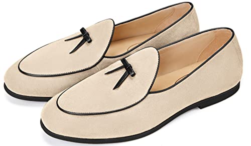 Image of Journey West Men's Suede Leather Belgian Loafers for Men Slip-on Casual Penny Casual Loafers