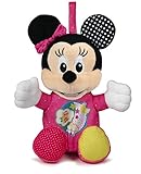 Babys bester Freund: Mit einer praktischen Klammer und Band kann Minnie Mouse sicher befestigt werden, so ist das bunte und anschmiegsame Plüschtier, egal ob bei der Autofahrt, im Buggy, auf der Spieldecke oder im Bettchen, die liebste Gefährtin für Ihr Kind
