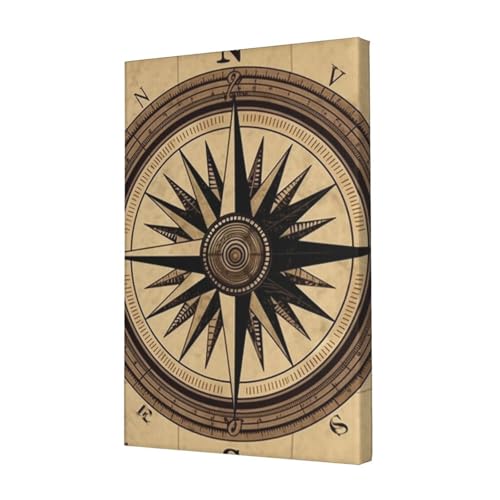 Impression HD sur toile avec carte et boussole, une décoration murale d'une netteté absolue