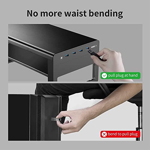 Monitor Stand Riser 2 Niers Monitor Stand Met 3,0 Hubs Aluminium Monitor Riser, Metalen Computer Stand Ondersteunt Tot… - Image 5