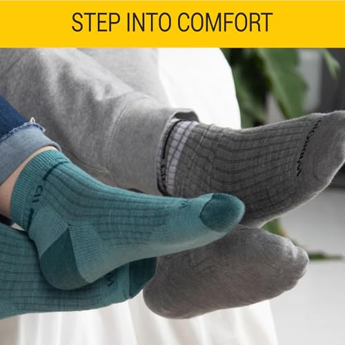 Wide Open Quarter Women's Merino Wool Socks - Single Stripe Everyday Ankle Socks for Wide Feet4