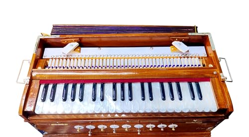 Harmonium, Maanvish Professional Harmonium Standard,Double reeds, 3 1/4 octaves, 9 stops, 4 extra notes, Padded Bag