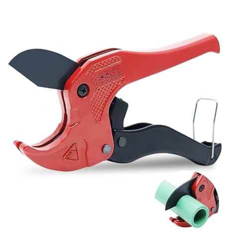 CCLIFE 42mm Obcinacz do rur PVC z przekładnią, ostrza ze stali SK-5 z wysoką zawartością węgla, profesjonalny obcinacz do rur Obcinacz do PVC/PE/PP/PEX/PPR